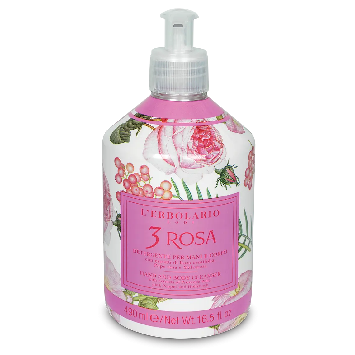 [026.059] 3 Rosa Detergente Mani & Corpo 490ml